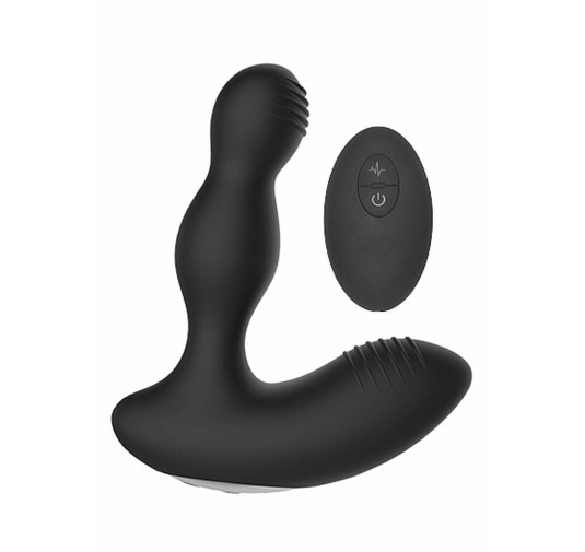 Remote Controlled E-Stim & Vibrating Prostate Massager - Black